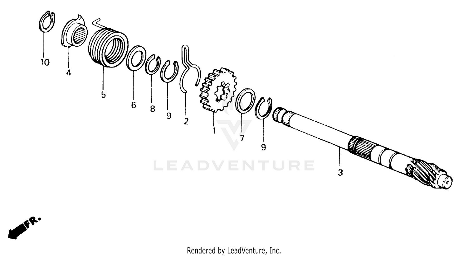 KICK STARTER SPINDLE