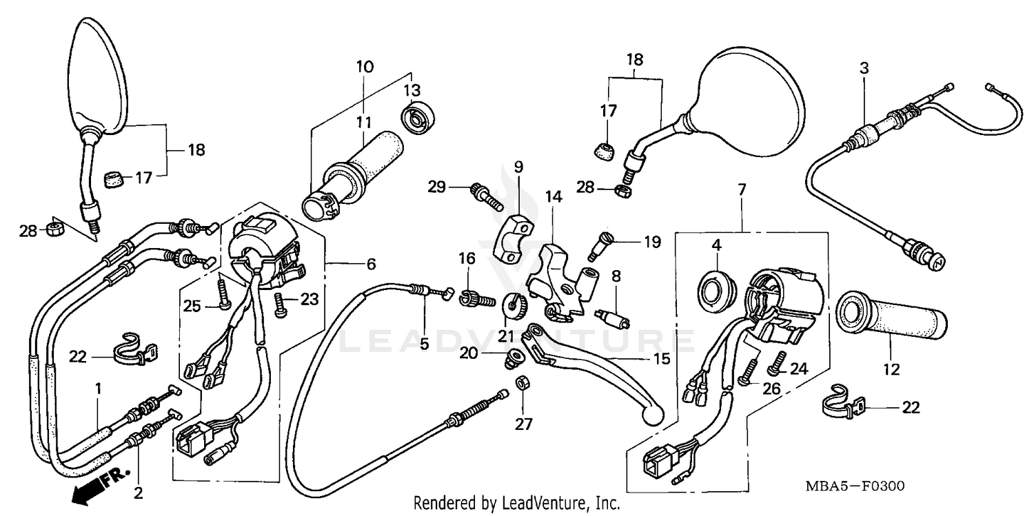 HANDLE LEVER + SWITCH + CABLE