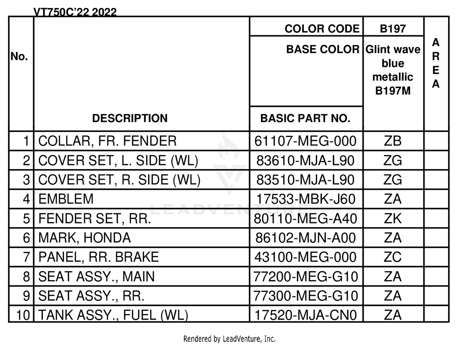 COLOR TABLE