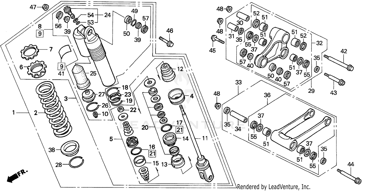 REAR SHOCK ABSORBER 92-93