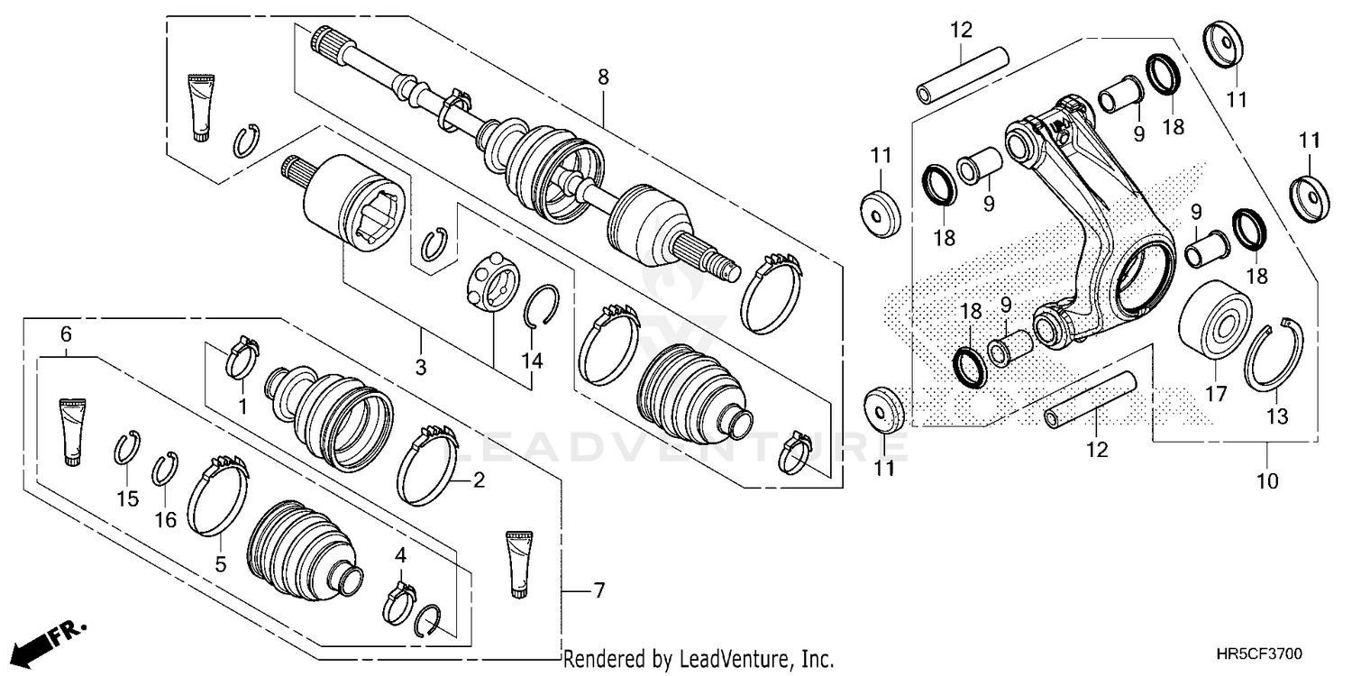 REAR KNUCKLE@REAR DRIVE  SHAFT