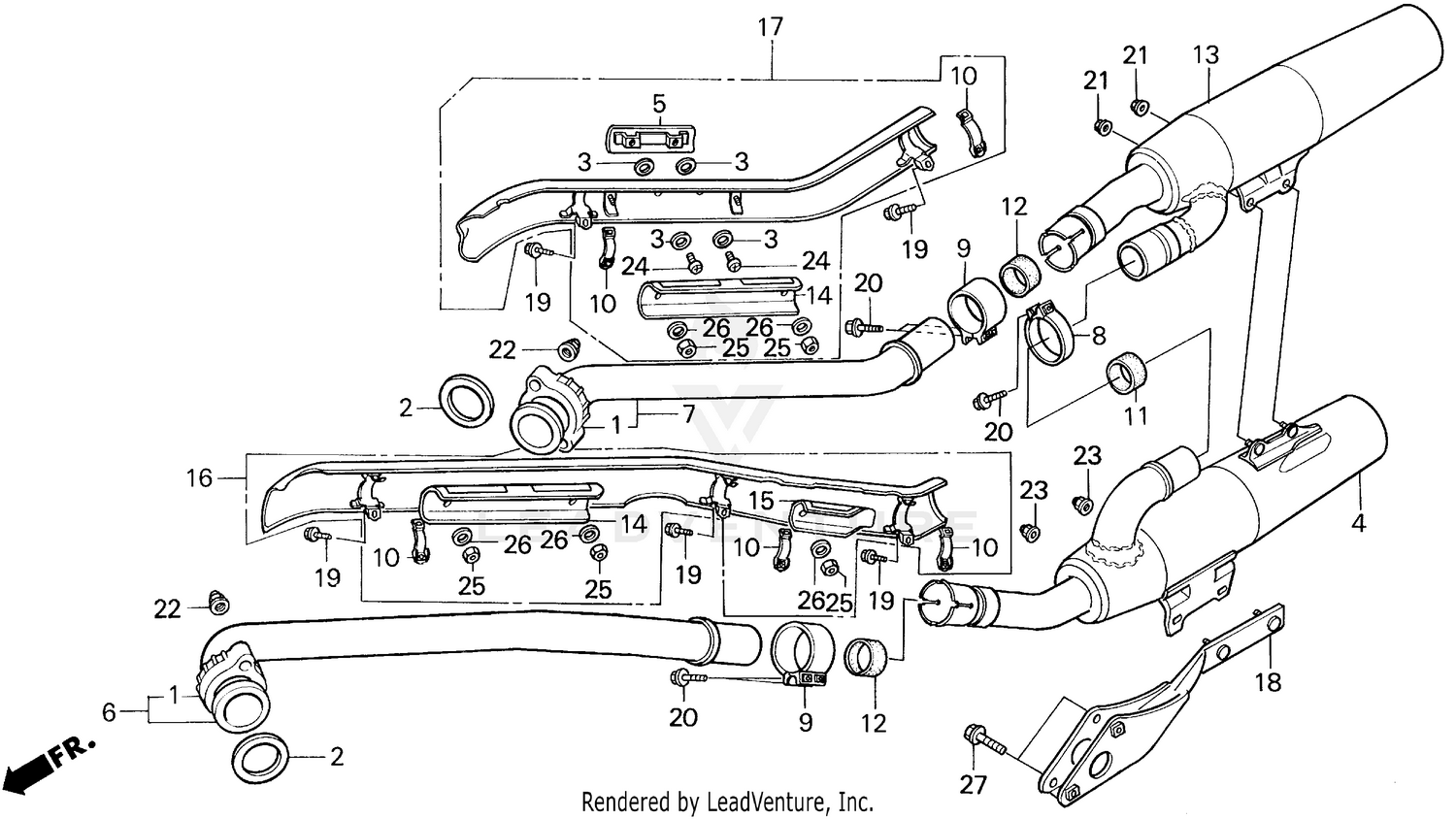 VT1100C MUFFLER 95-96