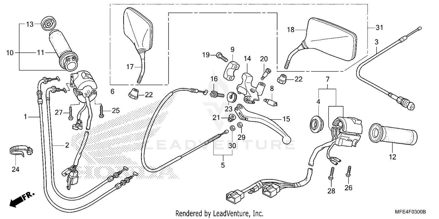 HANDLE LEVER@SWITCH@CABLE