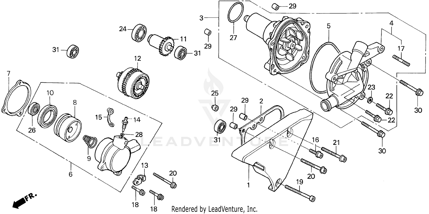 VT1100C WATER PUMP 95-96