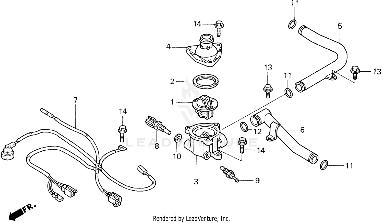 WATER PIPE + THERMOSTAT