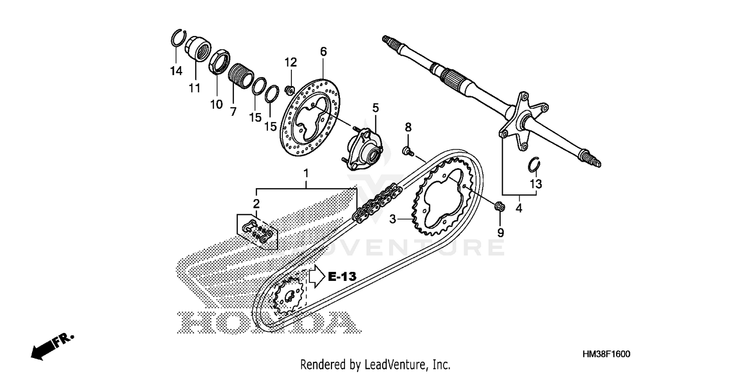 REAR WHEEL AXLE