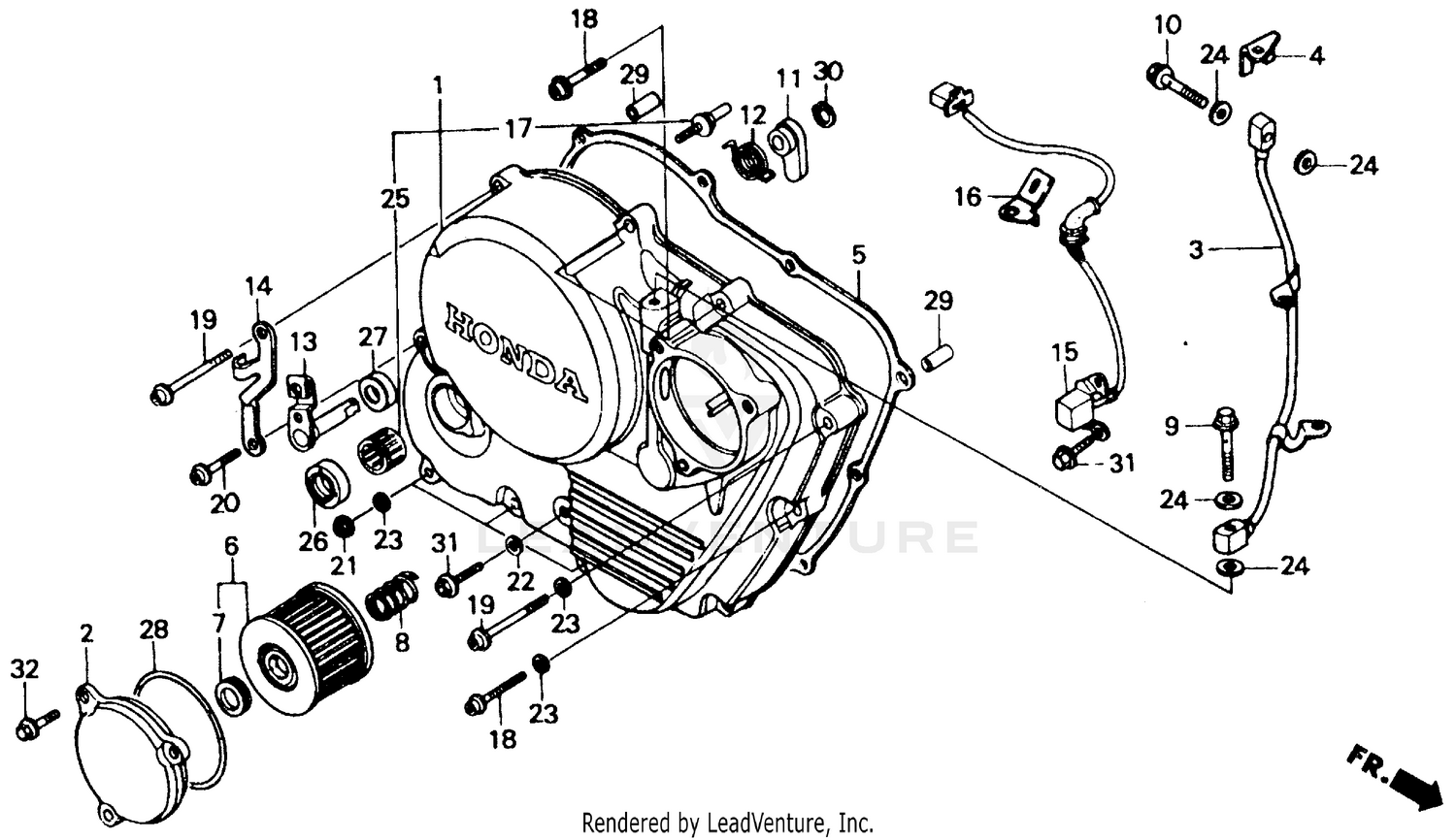 RIGHT CRANKCASE COVER 85-87