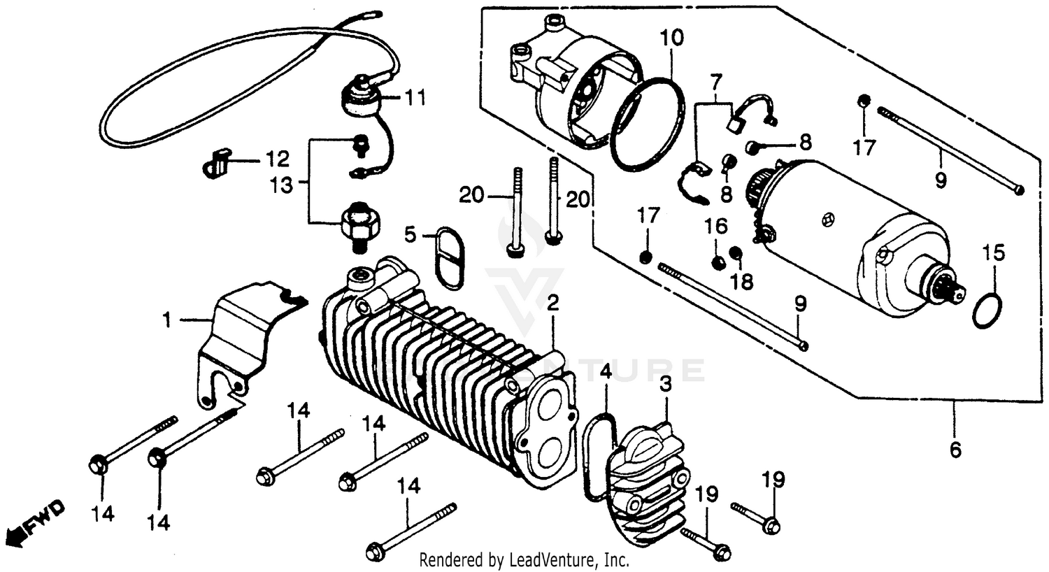 STARTER MOTOR + OIL COOLER
