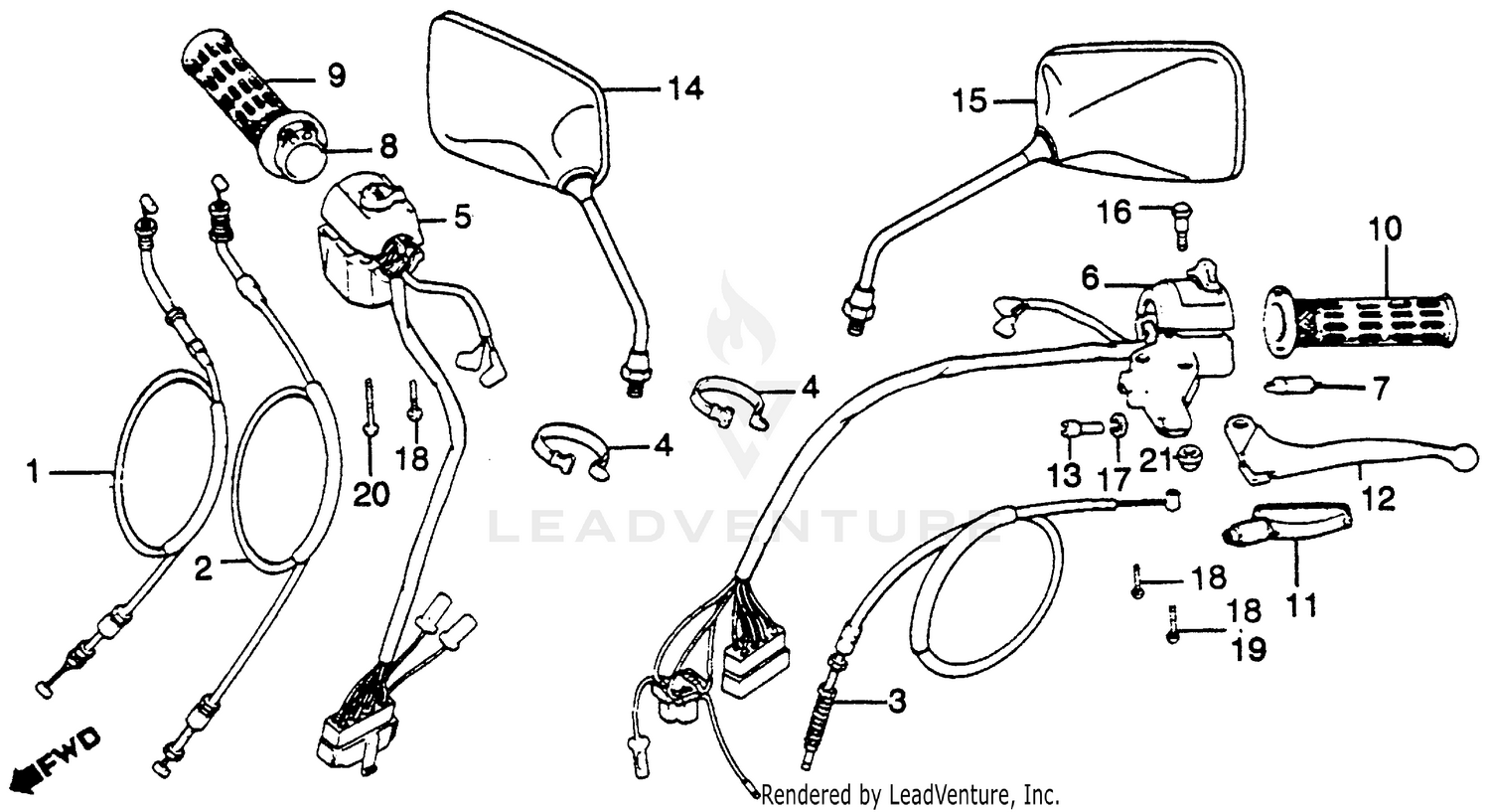 CONTROL LEVERS + SWITCHES + CABLES