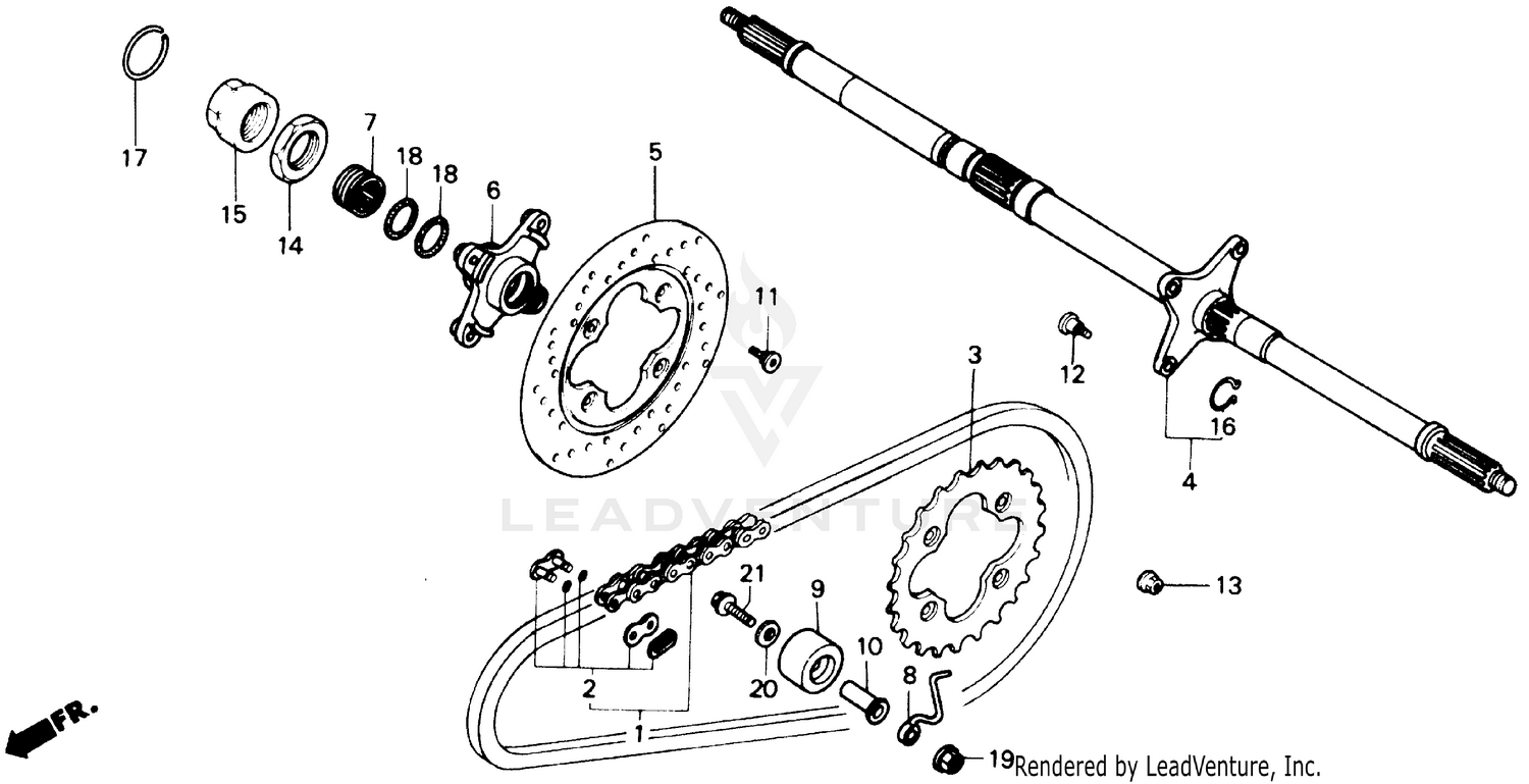 REAR WHEEL AXLE