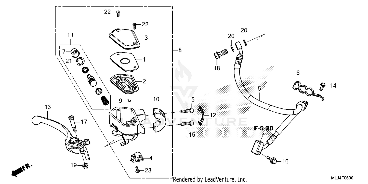 FRONT BRAKE MASTER       CYLINDER