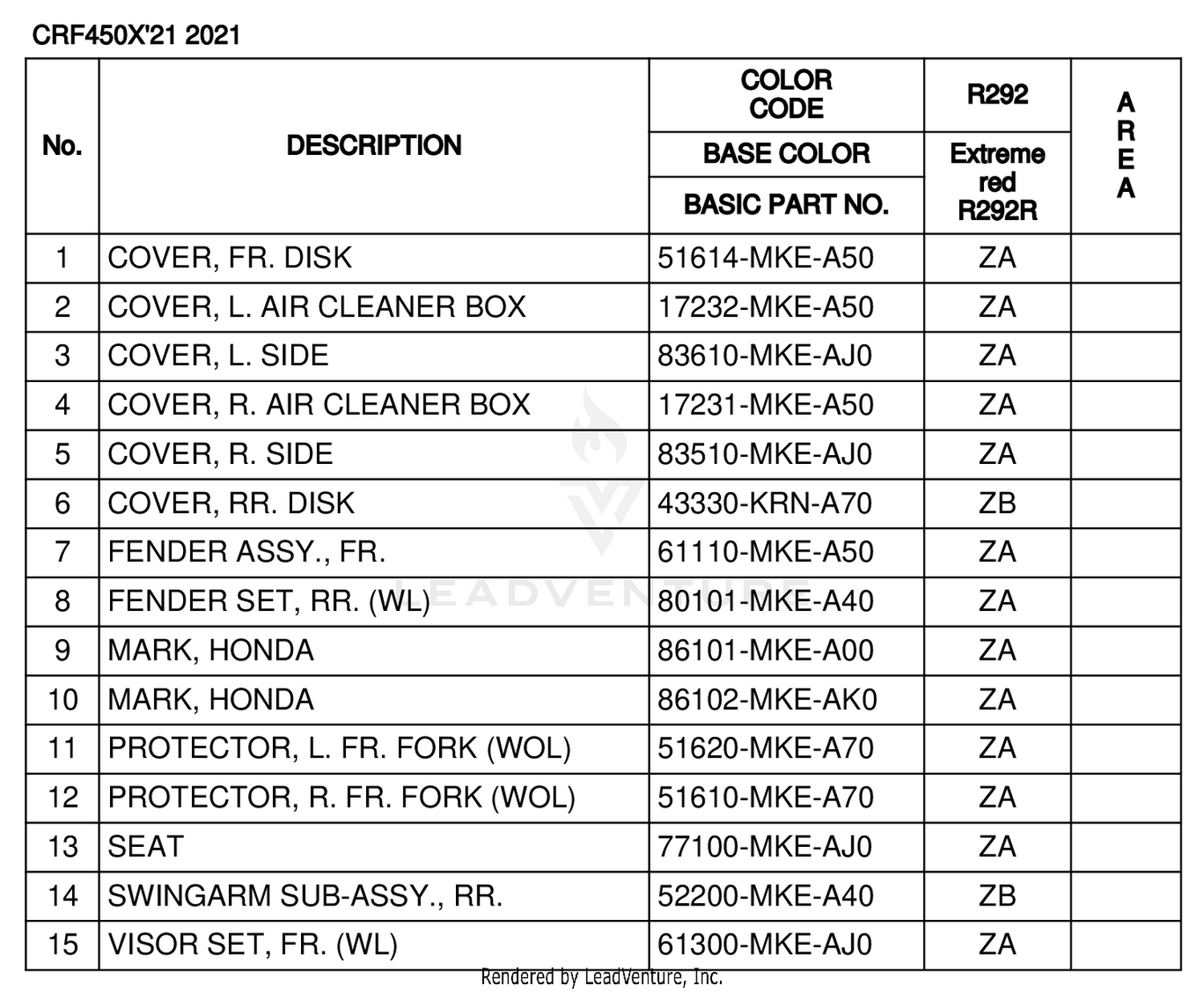 COLOR TABLE