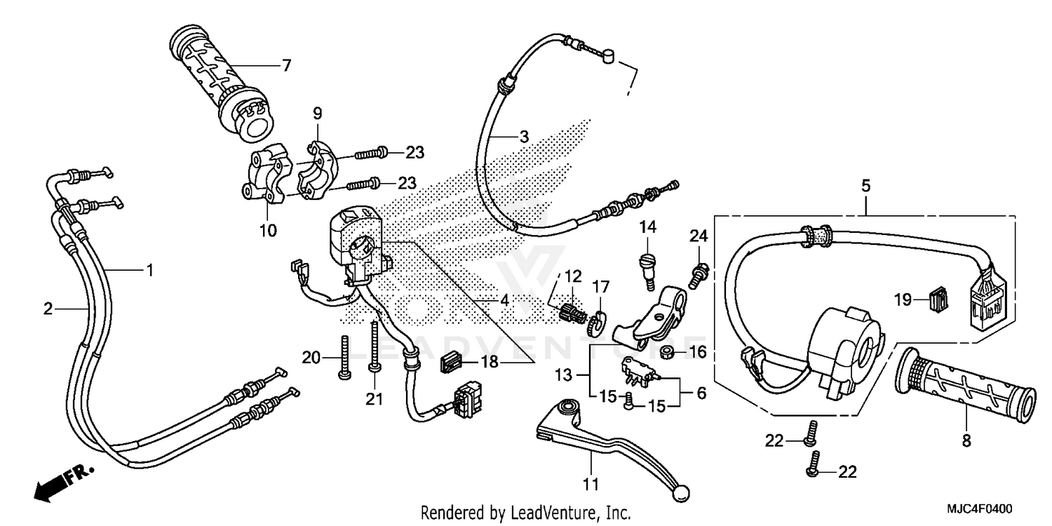 HANDLE LEVER@SWITCH@CABLE