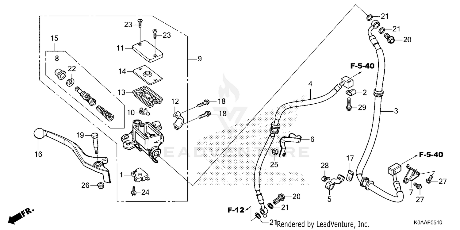 FRONT BRAKE MASTER       CYLINDER