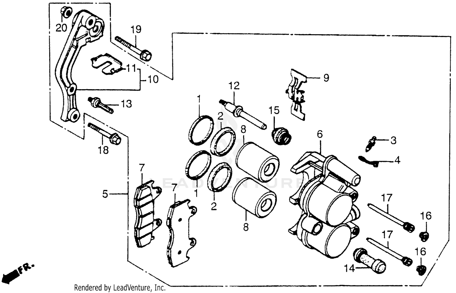 FR. BRAKE CALIPER 84-86