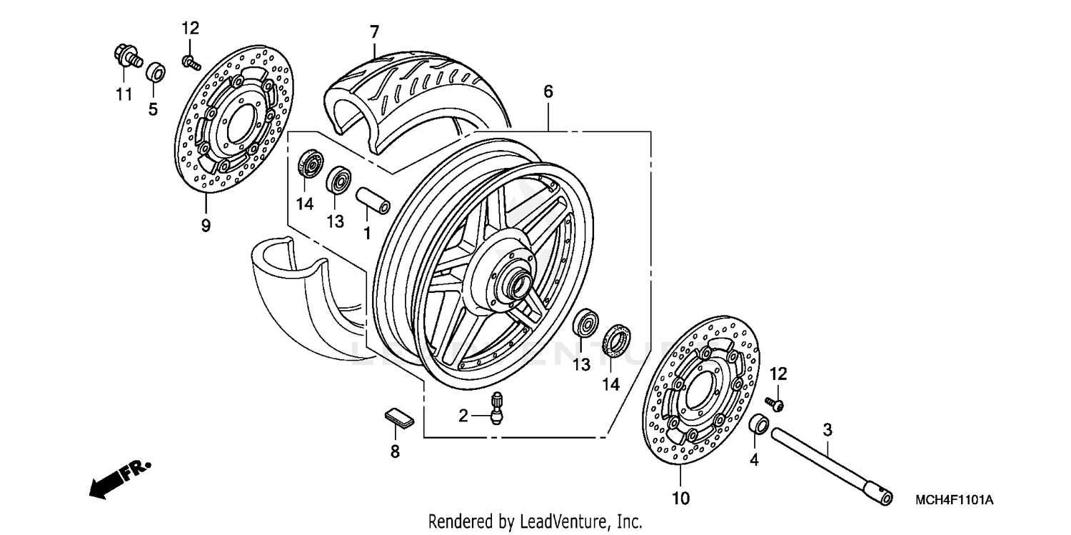 FRONT WHEEL (VTX1800F)