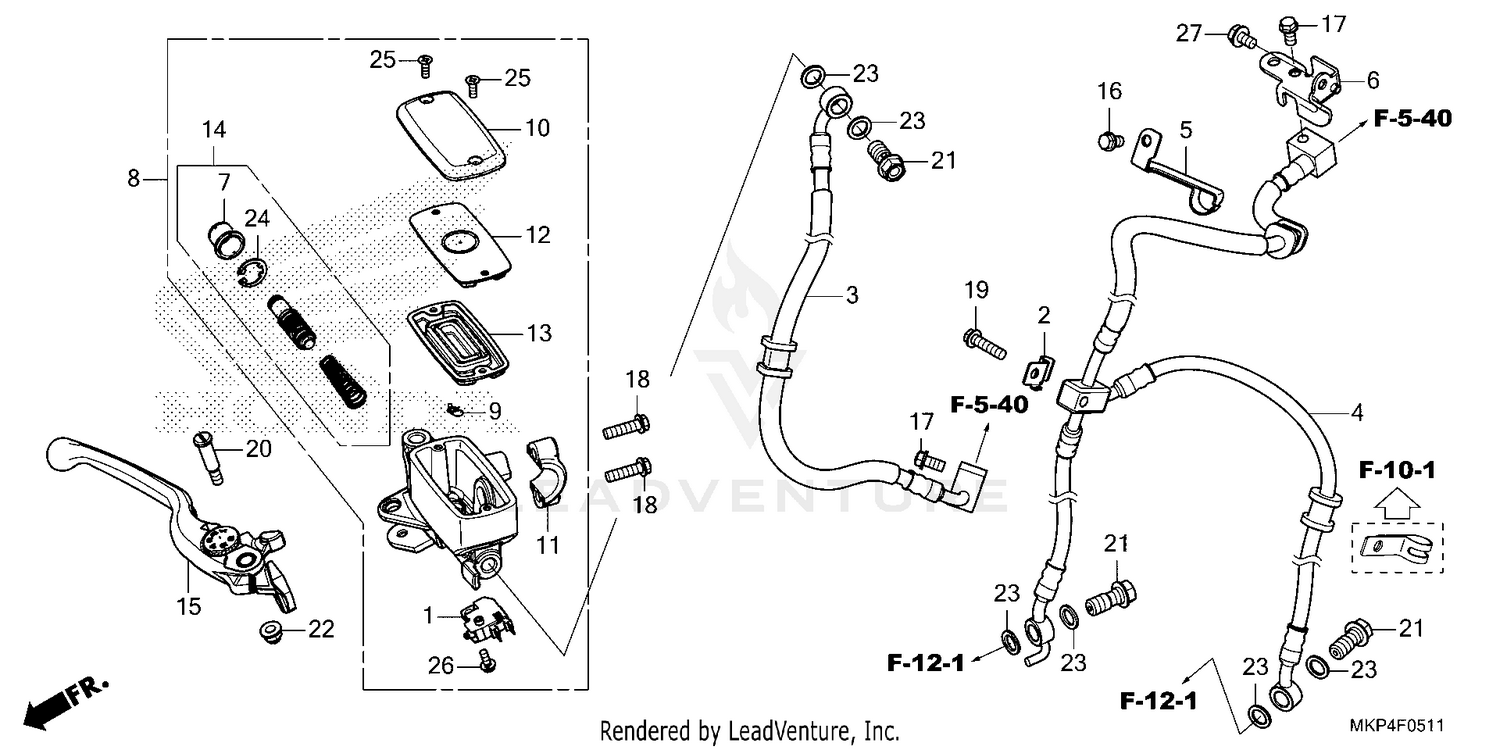 FRONT BRAKE MASTER       CYLINDER                 (CB500XA'22/'23)