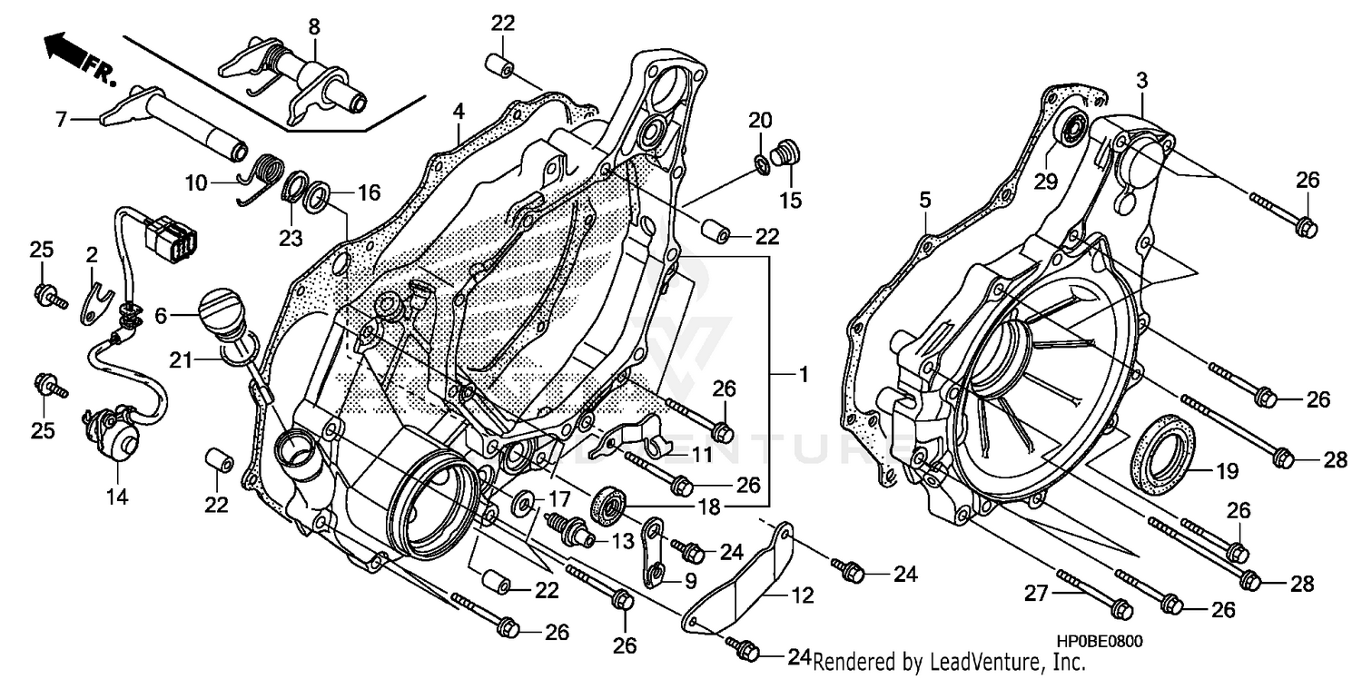 REAR CRANKCASE COVER