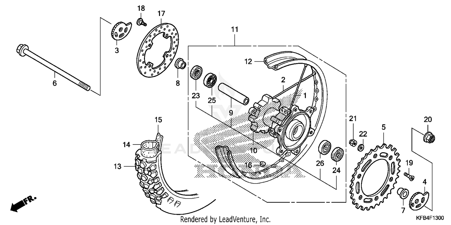REAR WHEEL (CRF230L)