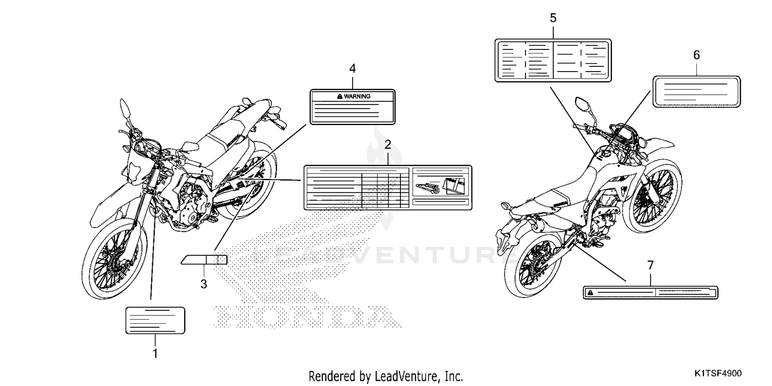 CAUTION LABELS           (CRF300LA/LDA)