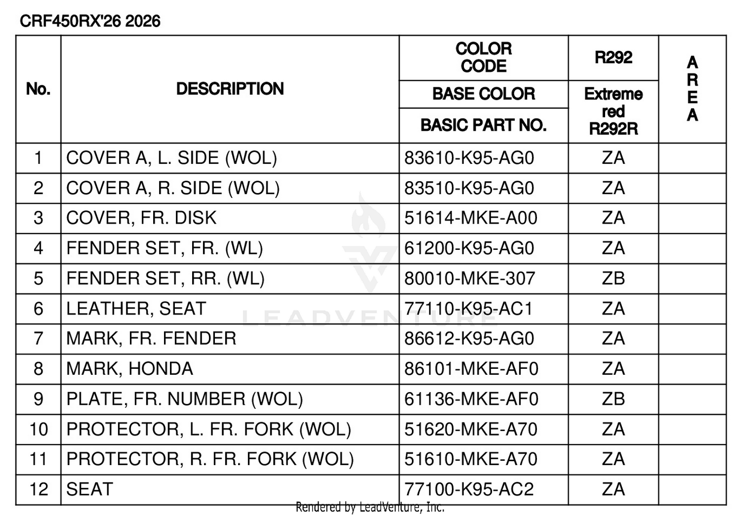 COLOR TABLE