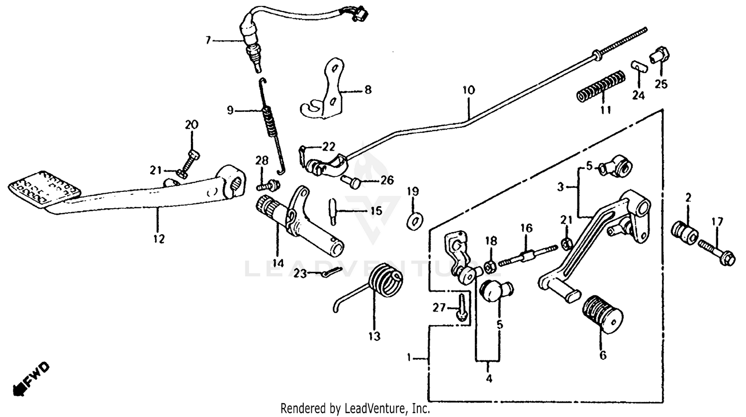 GEARSHIFT PEDAL + BRAKE PEDAL