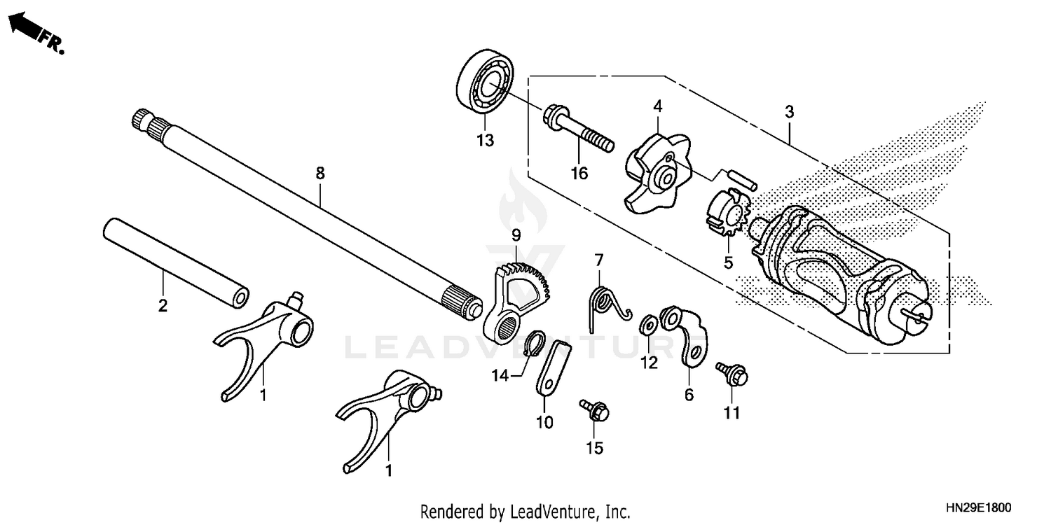 GEARSHIFT FORK + GEARSHIFT DRUM