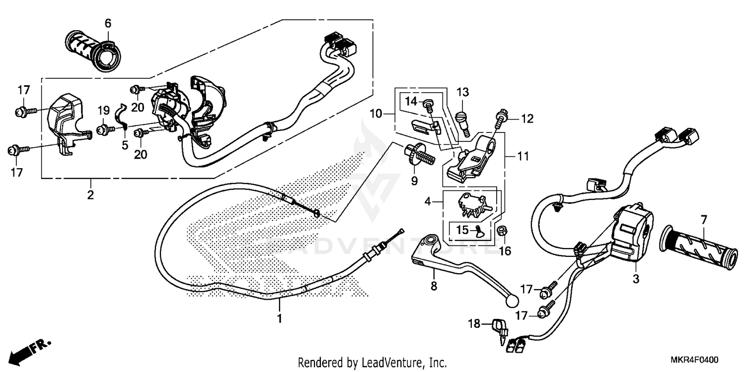 HANDLE LEVER@SWITCH@CABLE