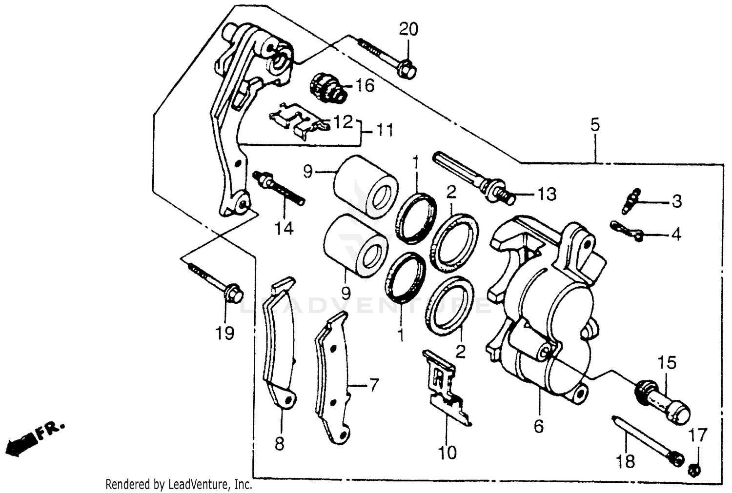 FR. BRAKE CALIPER 87-89