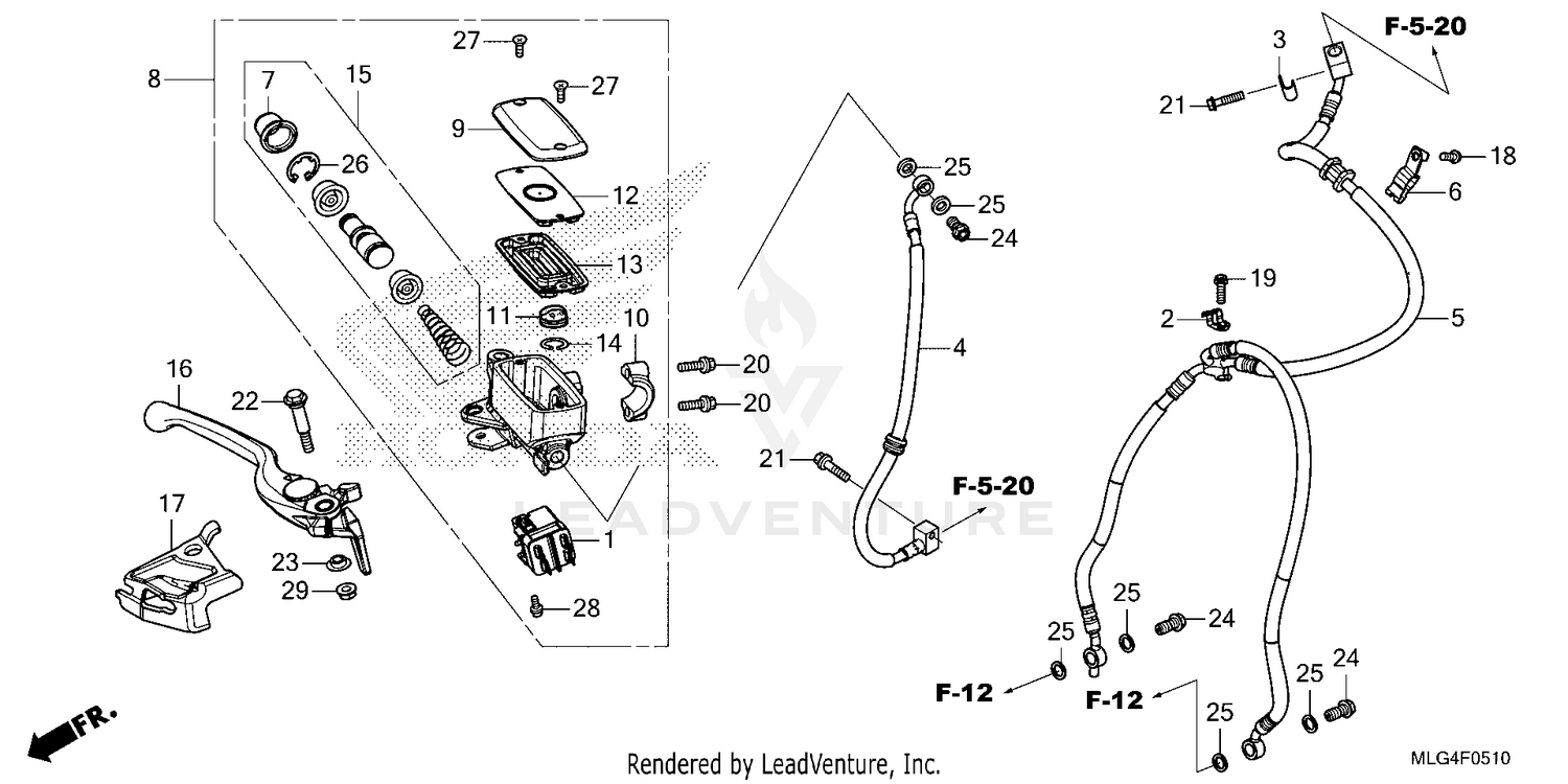 FRONT BRAKE MASTER       CYLINDER