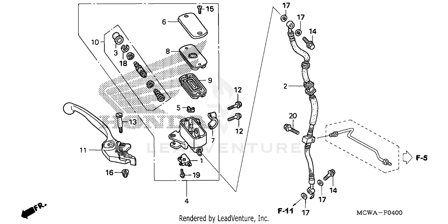 FRONT BRAKE MASTER       CYLINDER