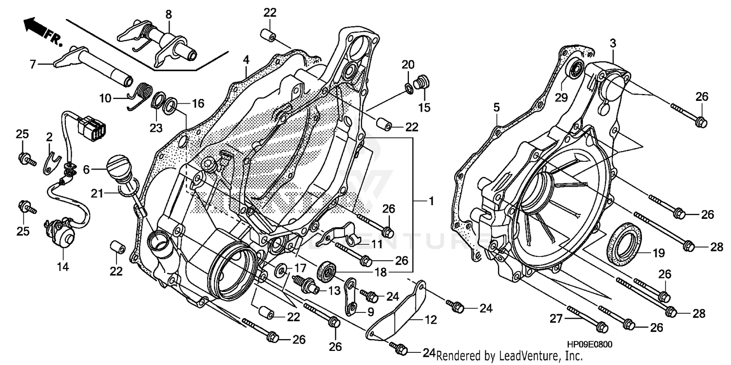 REAR CRANKCASE COVER