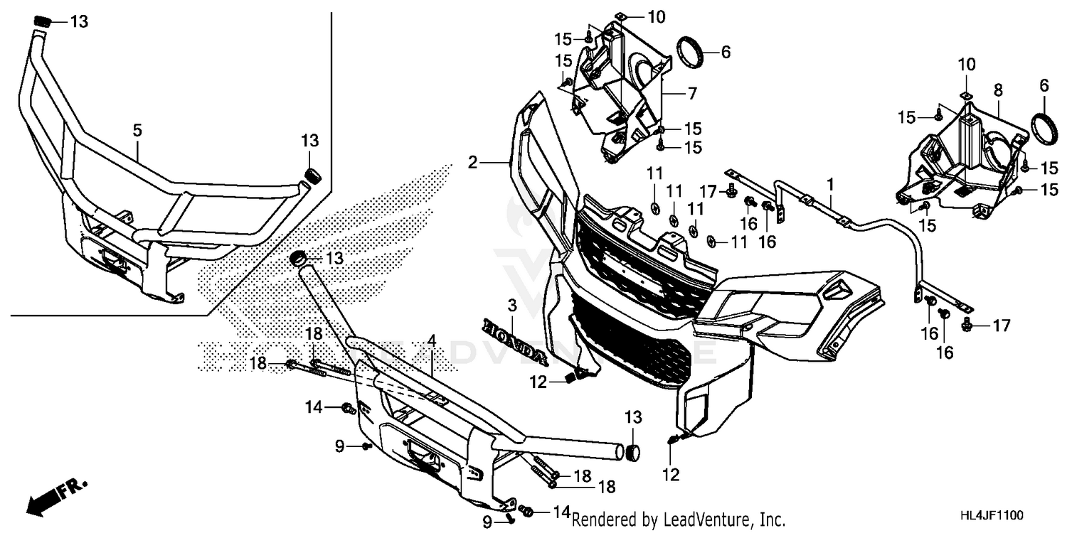 FRONT GRILLE@FRONT BUMPER