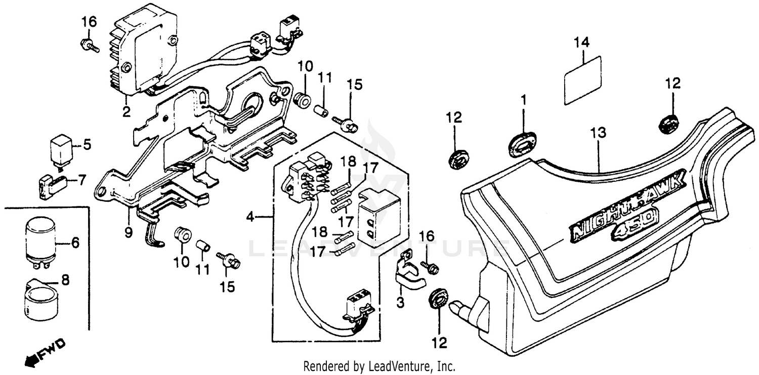 LEFT SIDE COVER + RECTIFIER + FUSE