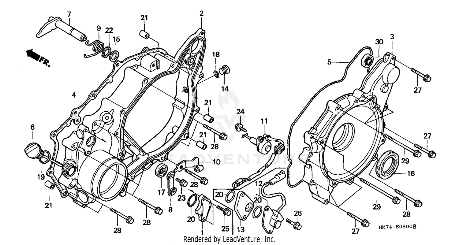 CRANKCASE COVER (RR.)