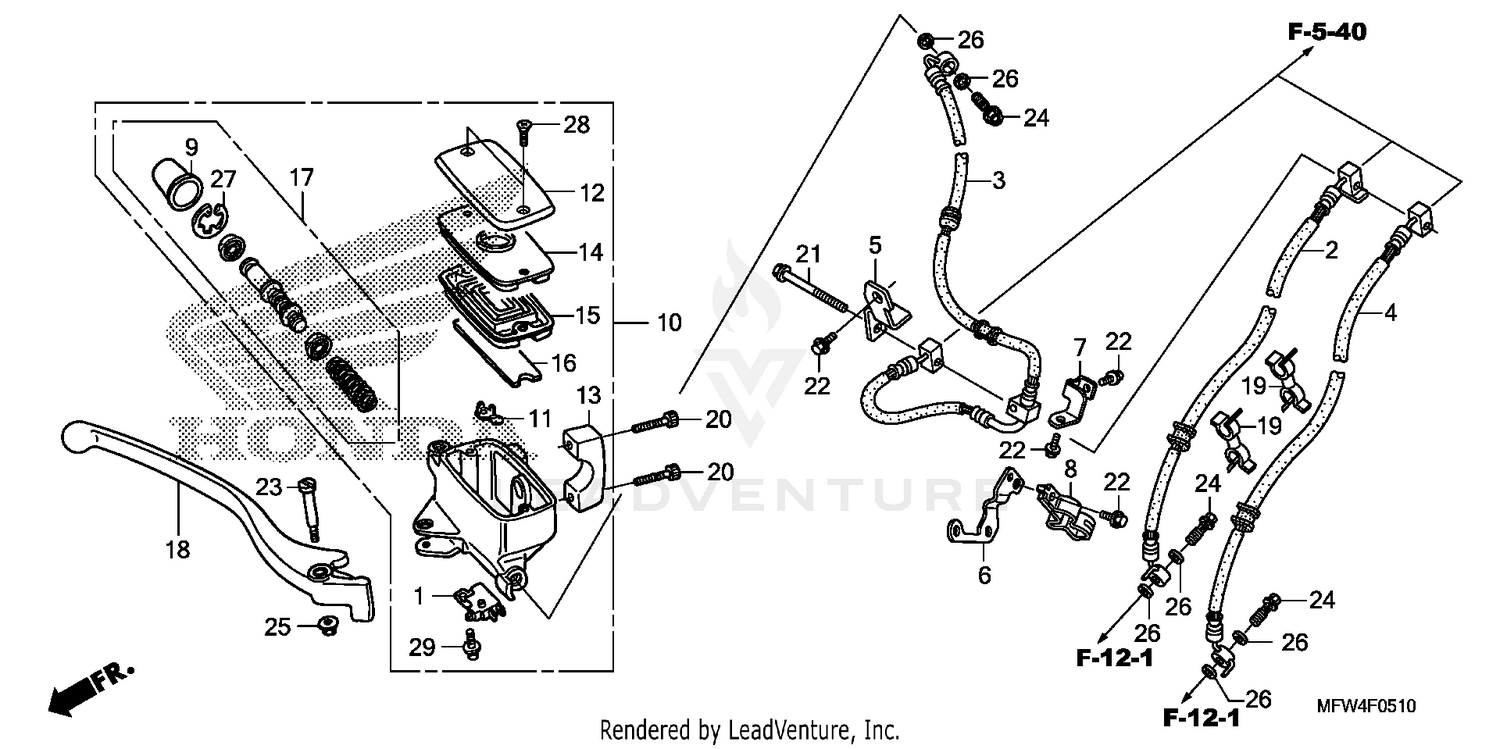 FRONT BRAKE MASTER       CYLINDER (VT1300CSA)