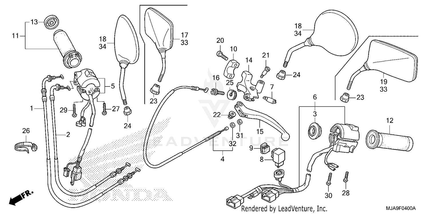 HANDLE LEVER@SWITCH@CABLE