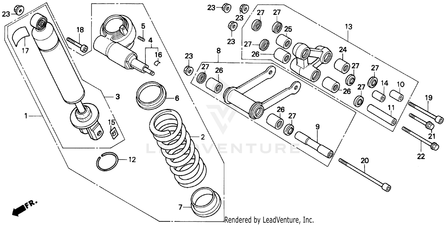 REAR SHOCK ABSORBER 92-93