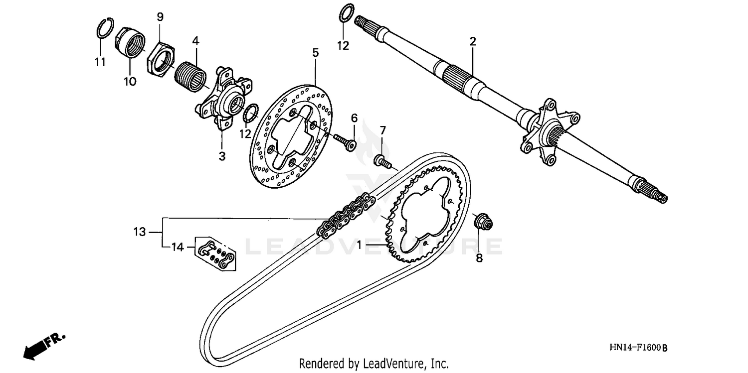 REAR AXLE + DRIVE CHAIN