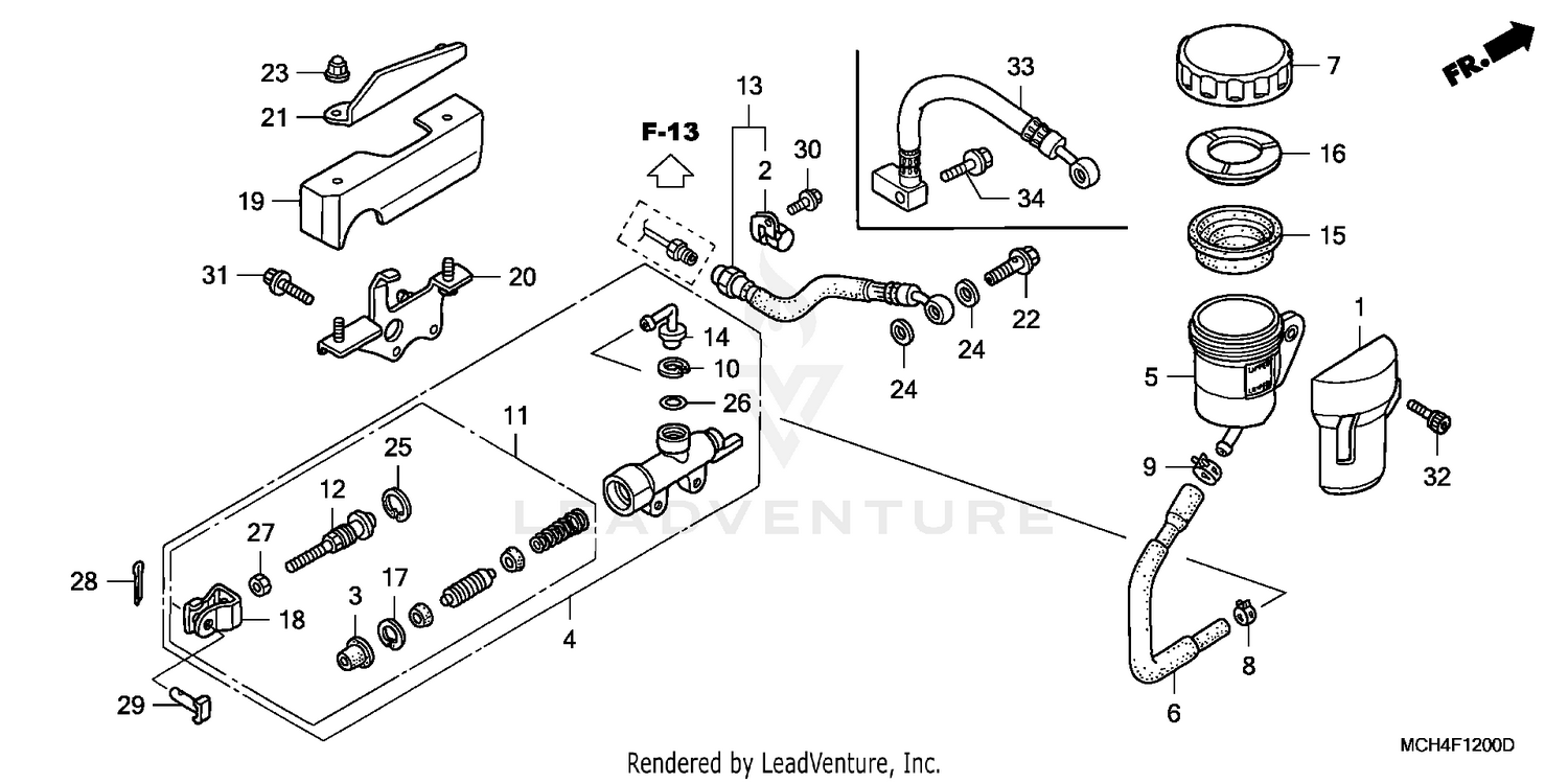 REAR BRAKE MASTER CYLINDER