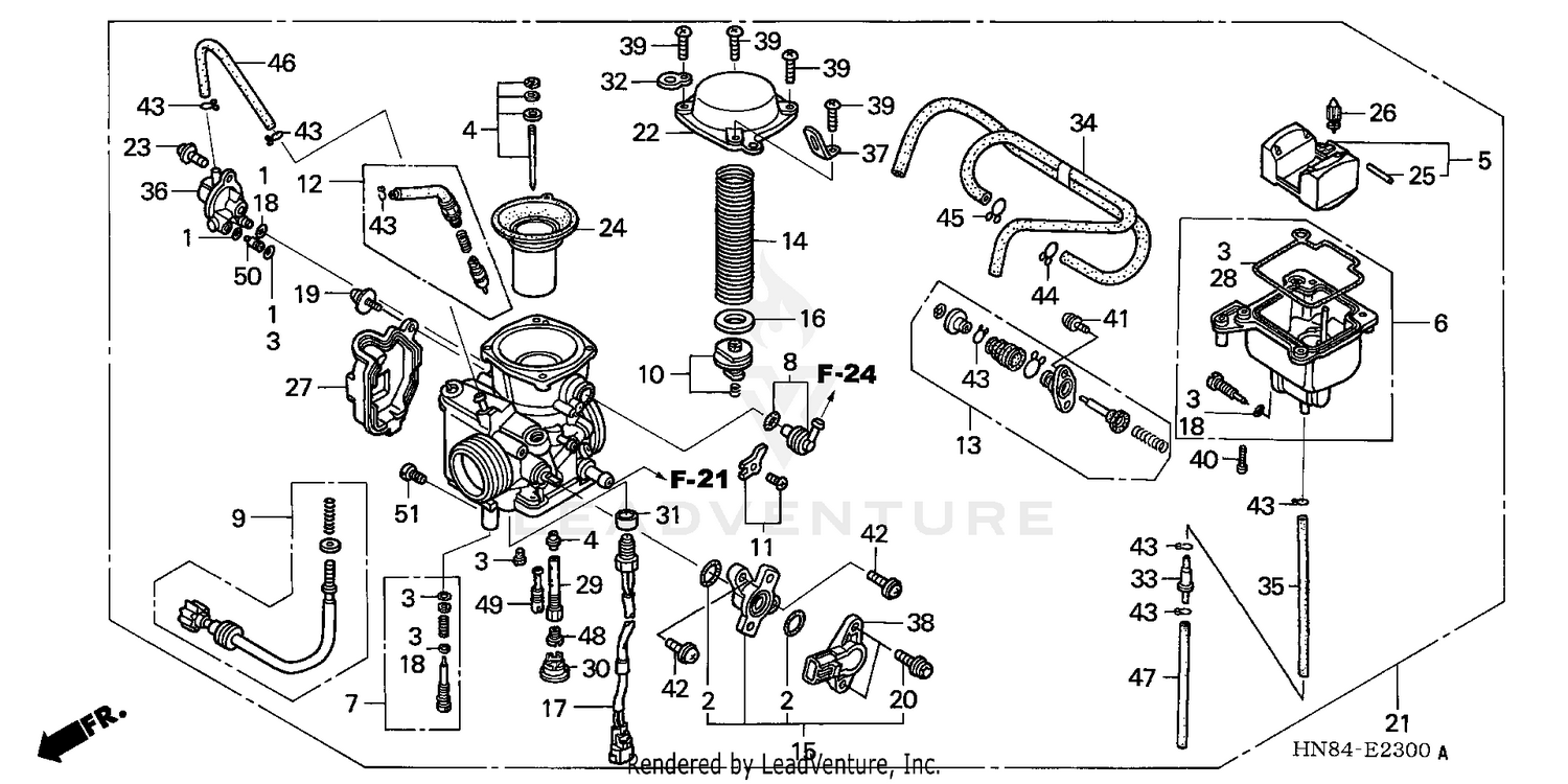 Carburetor 16100-HN8-013 for 03-05 Honda TRX 650 TRX650 Rincon ATV OE  Complete