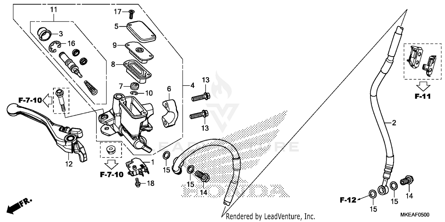 FRONT BRAKE MASTER       CYLINDER