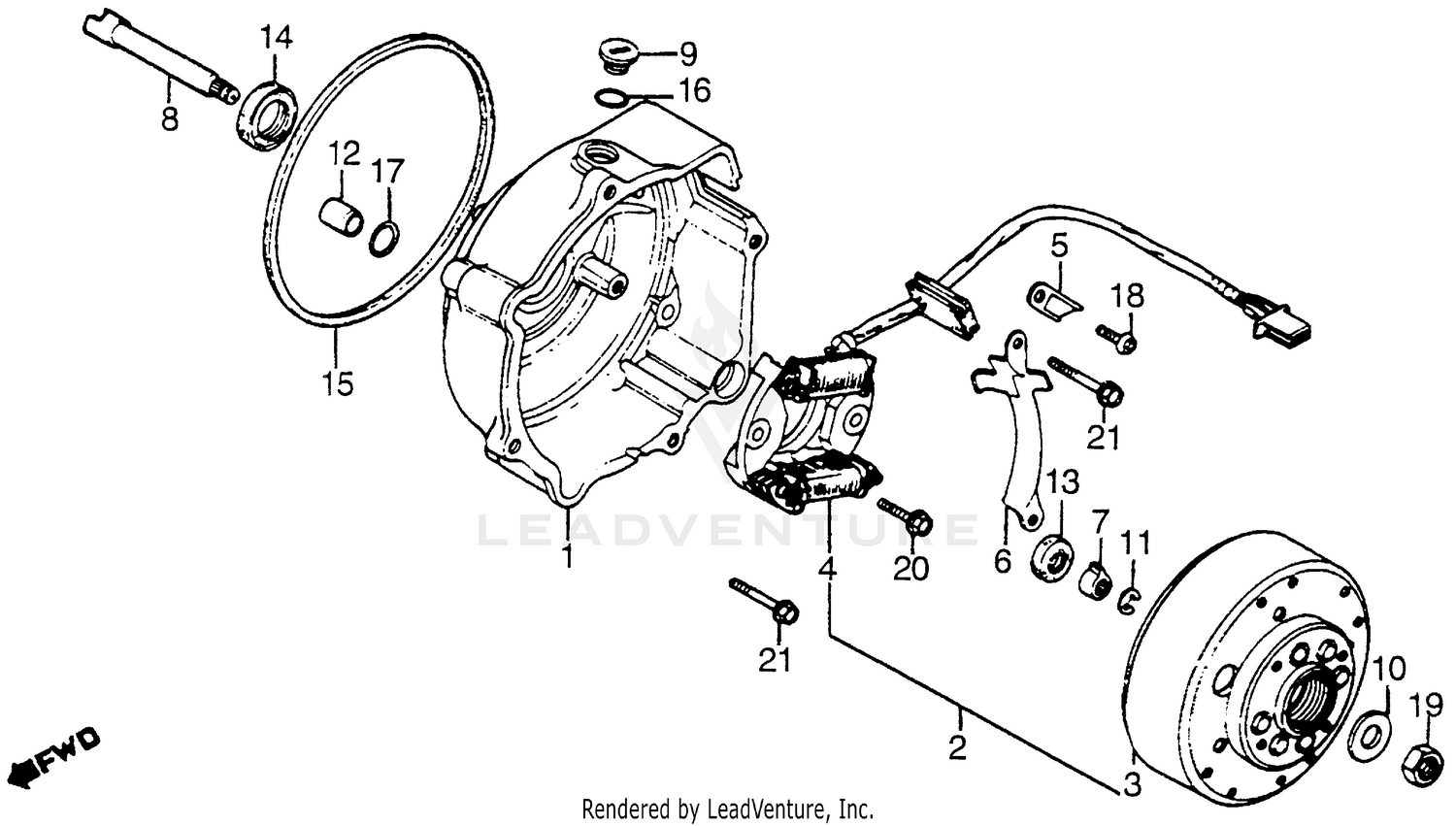 LEFT CRANKCASE COVER + ALTERNATOR
