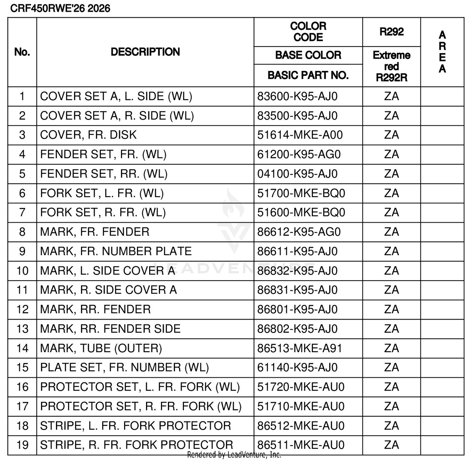 COLOR TABLE