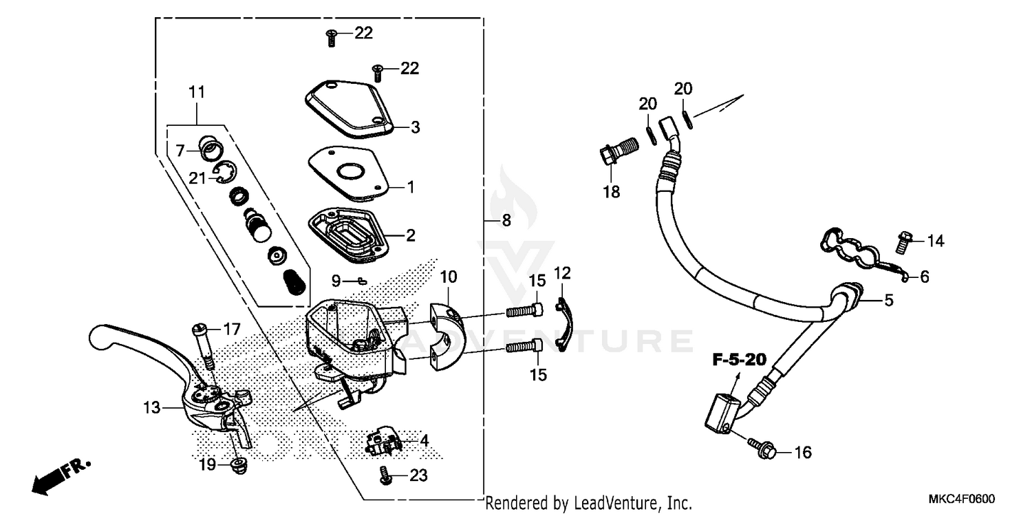 FRONT BRAKE MASTER       CYLINDER
