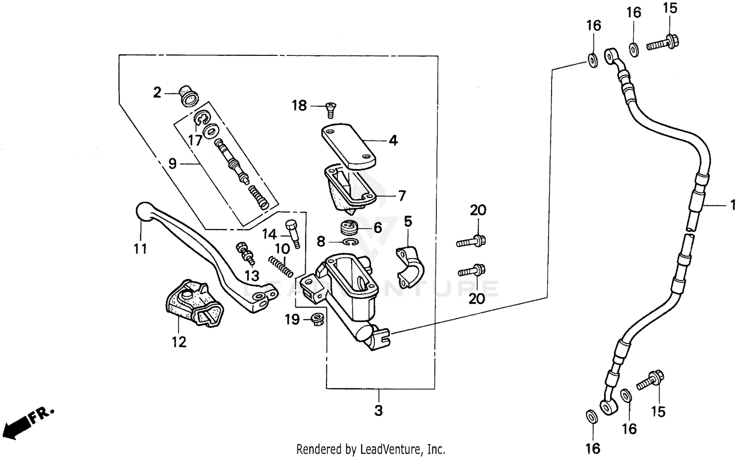 FR. BRAKE MASTER CYL. 92-97