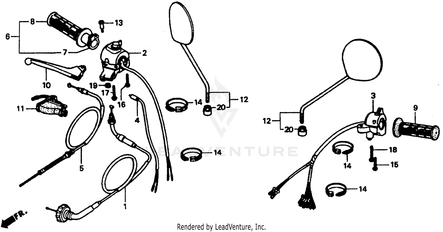 HANDLE SWITCH + CABLES + MIRRORS
