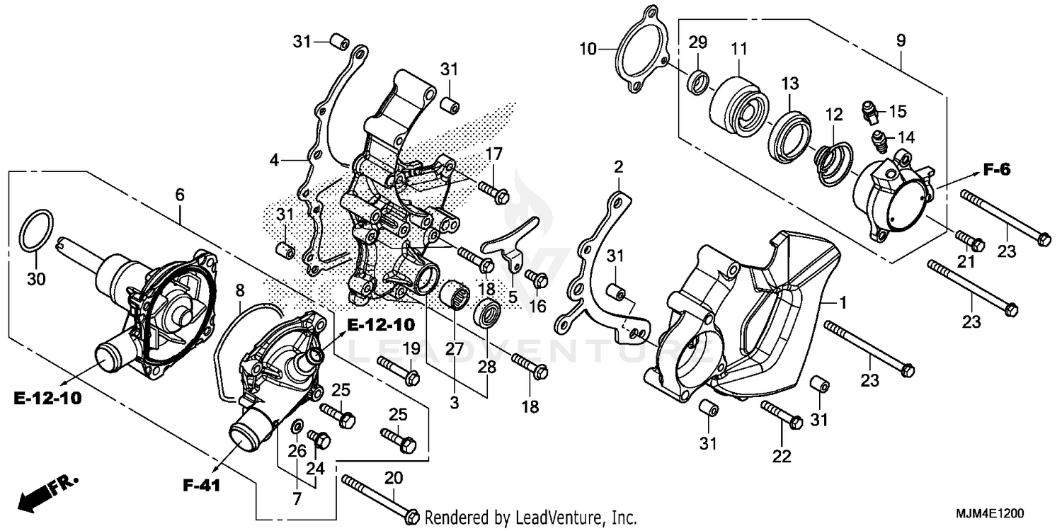 WATER PUMP + CLUTCH SLAVE CYLINDER