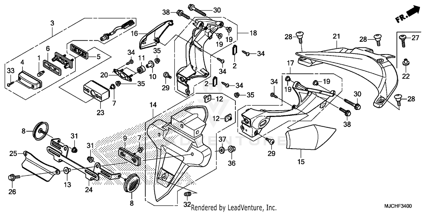 REAR FENDER@LICENSE LIGHT