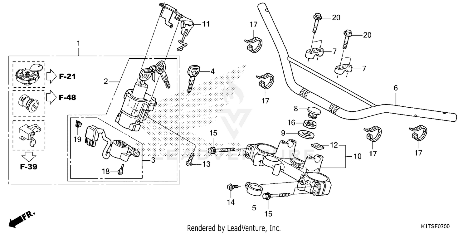 HANDLEBAR@TOP BRIDGE     (CRF300LA/LDA)